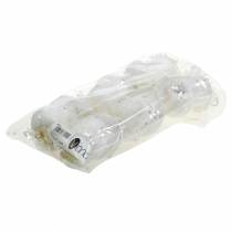 daiktų Dekoratyvinė pelėda su karūna pakabinti balta, blizgučiai 6,5 × 8cm 6vnt.