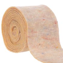 daiktų Veltinio juosta, dviejų spalvų puodkė, pagaminta iš vilnonio veltinio, oranžinė/įvairiaspalvė, 15 cm x 5 m