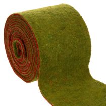daiktų Vilnonio veltinio juosta kaip dviejų spalvų vazonų juosta floristikai, žalia/raudona, 15 cm x 5 m