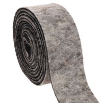 daiktų Veltinio juosta, puodo dirželis, 100 % vilna, pilka/juoda, 7,5 cm pločio, 5 m ilgio
