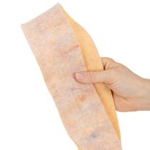 daiktų Veltinio juosta kaip dviejų spalvų puodkė, pagaminta iš grynos vilnos, oranžinė/įvairiaspalvė, 7,5 cm pločio, 5 m ilgio