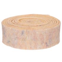 daiktų Veltinio juosta kaip dviejų spalvų puodkė, pagaminta iš grynos vilnos, oranžinė/įvairiaspalvė, 7,5 cm pločio, 5 m ilgio