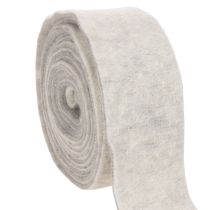 daiktų Dvispalvė veltinio juostelė, balta/pilka, pagaminta iš 100 % vilnos, 7,5 cm pločio, 5 m ilgio