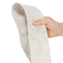 daiktų Dvispalvė veltinio juostelė, balta/pilka, pagaminta iš 100 % vilnos, 7,5 cm pločio, 5 m ilgio