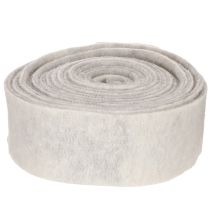daiktų Dvispalvė veltinio juostelė, balta/pilka, pagaminta iš 100 % vilnos, 7,5 cm pločio, 5 m ilgio