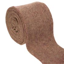 daiktų Dvispalvė veltinio juosta iš vilnos, 100 % vilnos, violetinė/ruda, 15 cm x 5 m