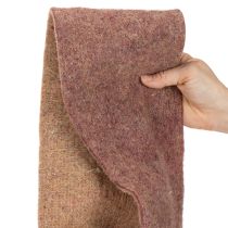 daiktų Dvispalvė veltinio juosta iš vilnos, 100 % vilnos, violetinė/ruda, 15 cm x 5 m