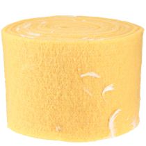 daiktų Veltinis kaspinas vilnos juostelė dekoratyvinis audinys geltonos plunksnos vilnos veltinis 15cm 5m