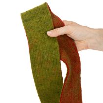 daiktų Veltinio juosta, dvispalvė puodų laikiklių juosta, 100 % vilna, raudona/žalia, 7,5 cm pločio, 5 m ilgio