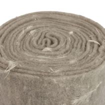 Veltinis kaspinas vilnos juostelė dekoratyvinis audinys pilkas plunksnos vilnos veltinis 15cm 5m