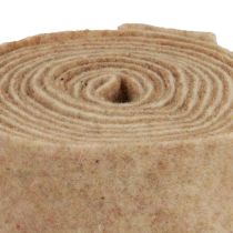 daiktų Veltinis kaspinas vilnos juostelė dekoratyvinis audinys rudas smėlio spalvos vilnos veltinis 7,5cm 5m