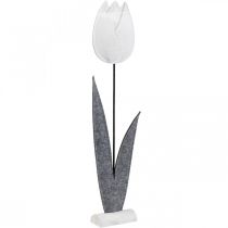 Veltinio gėlių veltinio deko gėlių tulpė balta H68cm