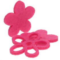 Veltinio gėlė pabarstyti Rožinė kaip dekoravimo rinkinys Ø4cm 72vnt
