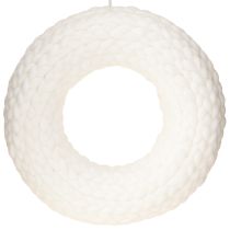 daiktų Veltinio vainiko vilnos veltinis pakabinimui baltai pintas Ø30cm