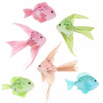 daiktų Dekoratyvinė žuvytė pakabinti žalia rožinė oranžinė mėlyna 13-24cm 6vnt