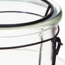 daiktų Butelių dekoravimo žibintas stiklas metalas skaidrus juodas Ø13cm