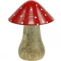 Musmirė deko medinis grybas rudens puošmena mediena 10×8cm