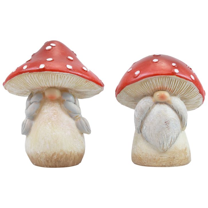 daiktų Musmirė Dekoracija Grybai Rudens Dekoracija Raudona Balta Ø6cm A7.5cm 4 vnt.