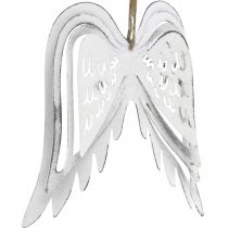 Angelo sparnai pakabinami, kalėdinė puošmena, metaliniai pakabukai balti A11,5cm P11cm 3vnt.