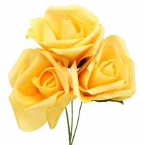 Putplasčio rožė Ø6cm geltona 27p