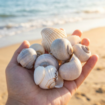 daiktų Sraigės ir kriauklės - jūrinės dekoratyvinės detalės unikaliam kambario papuošimui - 500 g -