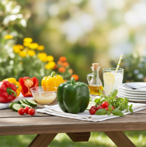 daiktų Deco pipirinė žalia maistinė manekeno daržovė H10cm