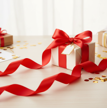 daiktų Garbanojimo juostelė 50mm 100m raudona