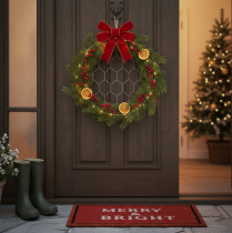 daiktų Dekoratyviniai metaliniai rafijos pakabinimo žiedai, Ø20cm, 4 vnt., bohemiška sienų dekoracija, langų dekoracija