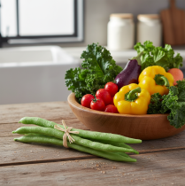 daiktų Dekoratyvinės pupelės, dirbtinės daržovės, žalios, tikro prisilietimo, 17 cm, 6 vnt.