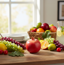 daiktų Dirbtinių vaisių granatas dirbtinis raudonas geltonas 9×11cm