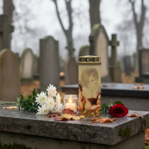 daiktų Kapo žvakė angelas kapo žvakė su gedulo šviesos motyvu Ø6cm H15,5cm