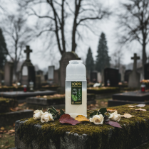 daiktų Kapo žvakė, balta, augalinis aliejus ICP, degimo laikas 4 dienos, aukštis 20 cm