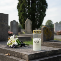 daiktų Kapo šviesa šunų kapo žvakė gyvūnams balta Ø7cm H16,5cm