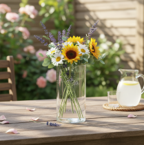 daiktų Aukšta stiklinė vaza, paprastas stiklinis cilindras, kaip gėlių vaza arba dekoratyvinis stiklas, 20 cm