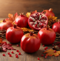 daiktų Granatų dekoratyvinis vaisius dirbtinis raudonas lango dekoras 10,5cm