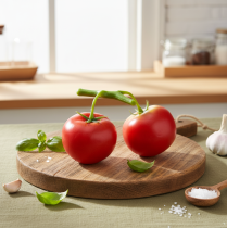 daiktų Dekoratyviniai pomidorai 2 dirbtiniai pomidorai ant vijoklinio augalo Ø6cm I15cm