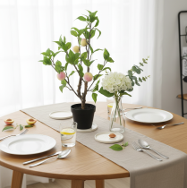 daiktų Dirbtinis persikų medis su 4 vaisiais, dekoratyvinis, aukštis 53 cm