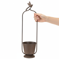daiktų Vintažinis vazonas su grotelėmis, laumžirgio raštas, metalinis, Ø16/A62cm