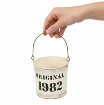 daiktų Dekoratyvinis kibirėlis su rankena „Original 1982“ kreminės spalvos Ø12/10cm 2×2 dalių rinkinys