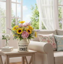 daiktų Metalinis dekoratyvinis ąsotis „Original 1982“ kreminės rūdžių spalvos, aukštis 13 cm, 2 vnt.