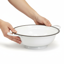 daiktų Dekoratyvinis metalinis dubuo, baltos ir juodos spalvos, vintažinio stiliaus, Ø20,5 cm, 3 dalys