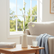 daiktų Obels žiedo šakelė, dirbtinės gėlės šakelė, balta, 65 cm, 1 vnt.