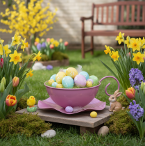 daiktų Metalinis puodelis Ø16cm A9cm Dekoratyvinis puodelis su lėkštute rožinis 2vnt.