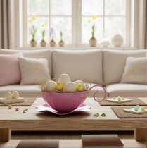 daiktų Metalinis puodelis Ø16cm A9cm Dekoratyvinis puodelis su lėkštute rožinis 2vnt.