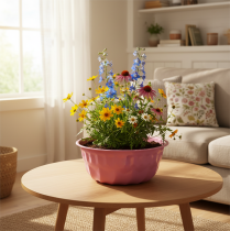 daiktų Metalinis dekoratyvinis dubuo, kepimo forma, Bundt torto forma, rožinė, Ø23cm, aukštis12cm