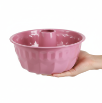 daiktų Metalinis dekoratyvinis dubuo, kepimo forma, Bundt torto formos, rožinis, Ø23cm, A12cm