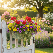 daiktų Gėlių dėžutė su laikikliu, balkonui, metalinė, 35x15cm, aukštis 13cm