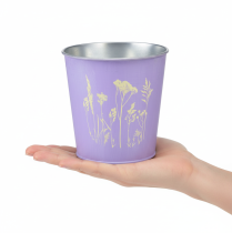 daiktų Metalinis gėlių vazonas, gėlių sodintuvas, violetinis, Ø11,5 cm, aukštis11,5 cm