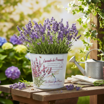 daiktų Metalinis vazonas, gėlių vazonas, levandų spalvos, Ø21cm, aukštis18cm