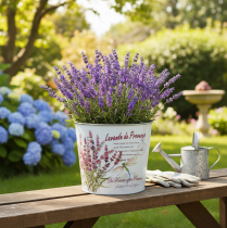 daiktų Metalinis levandų vazonas, mažas, Ø18cm, aukštis 15.5cm